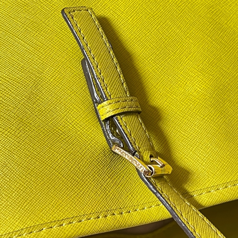 Michael Kors Neon Lime Green Tote with Gold Charm - Picture 7 of 10